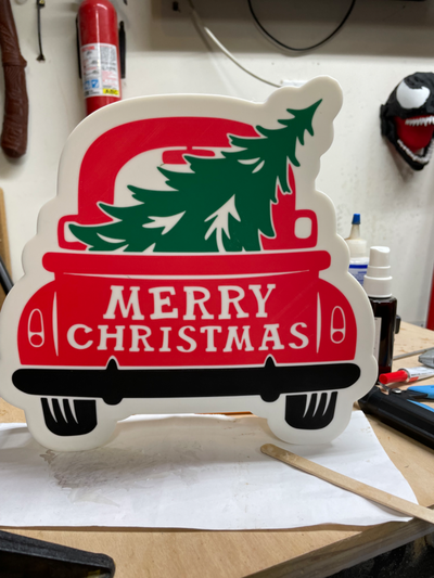 christmas truck tree lightbox by websters creations art signs & logos light box led 3d print model - Mito3D