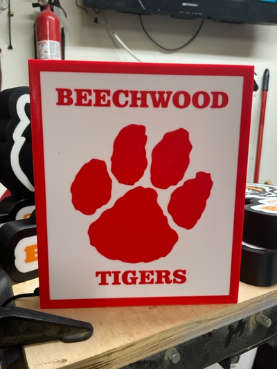 beechwood tiger lightbox by websters creations art signs & logos sports light box led 3d print model - Mito3D