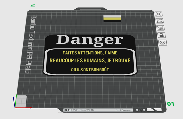 danger goute bon by berdenventure art signs & logos bites dog sign bird 3d print model - Mito3D