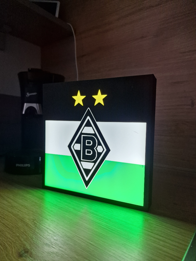 borussia m nchengladbach lightbox led lamp by nico91 art signs & logos soccer fuball sport sports german fan light box boxes almp 3d print model - Mito3D
