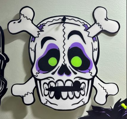 cartoon skull by wagzprintz art 2d wagz halloween monster decoration 3d print model - Mito3D