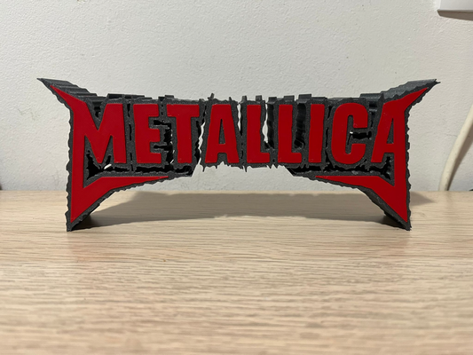 metallica logo remezclado by alex arte señales logos llavero 3d print model - Mito3D