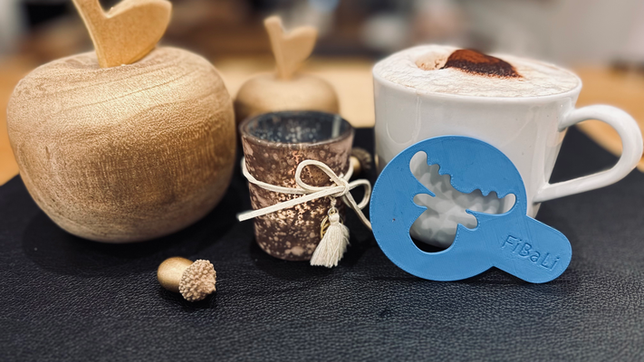 cappuccino pochoir cerf by fijbar ménage maison modèles café chaud chocolat hiver 3d print model - Mito3D