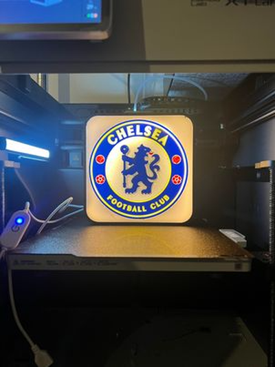 chelsea football club - lightbox by love prints art models soccer footballclub uk premier league 2023 light 3d print model - Mito3D