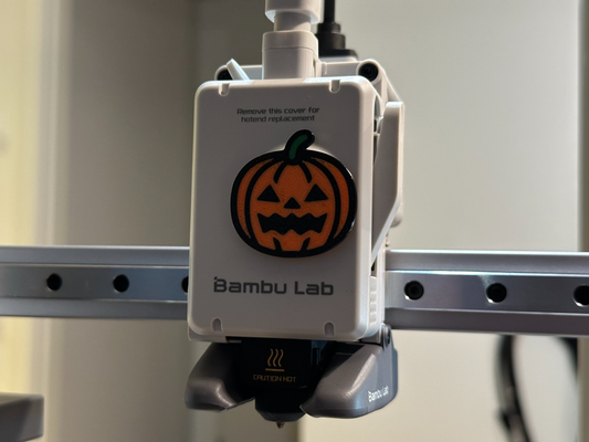 a1 mini extruder icon - pumpkin by thebear 3d printer accessories combo bambulab logo decor decoration halloween 2023 upgrade decorations makerlab makemysign 3d print model - Mito3D
