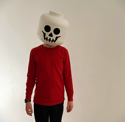lego skeleton halloween cosplay helmet costume by leforry props & cosplays costumes dress-up head kid children fun 3d print model - Mito3D