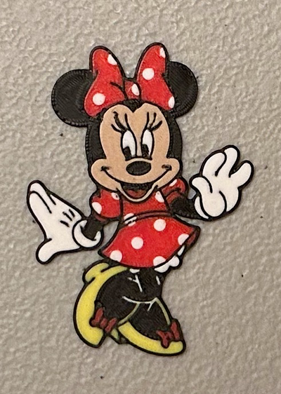 multicolor minnie mouse magnet by wotfan art 2d disney mickey 3d print model - Mito3D