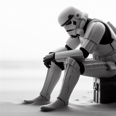 sad storm trooper hueforge by bottegaconz art models starwars stormtrooper filamentpainting 3d print model - Mito3D