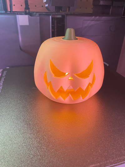 large pumpkin tea light by yellow household festivities jack o lantern halloween 3d print model - Mito3D