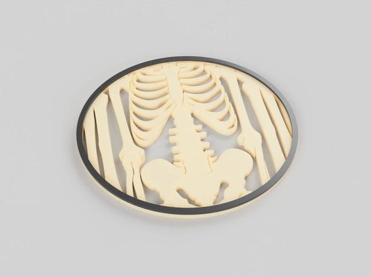 skeleton bones coaster by joker 3d household decor coster glass 3d print model - Mito3D