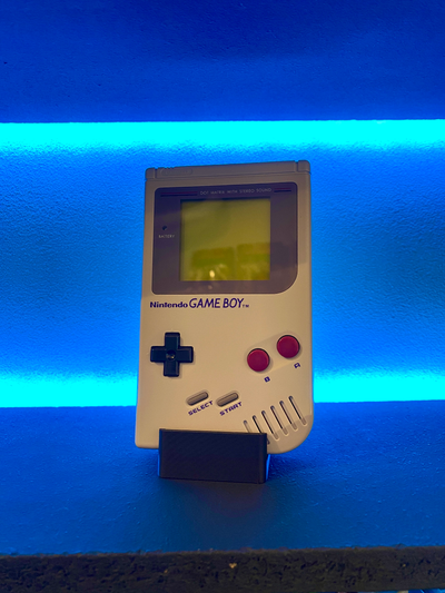 gameboy dmg-01 display stand by 3d hobby & diy nintendo game room handheld gaming 3d print model - Mito3D
