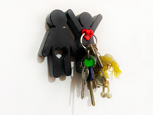 home key holder matching chains by joker 3d household decor keyholder keychain heart homedecor 3d print model - Mito3D
