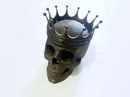 rey cráneo corona remezclado by bufón 3d arte esculturas 3d print model - Mito3D