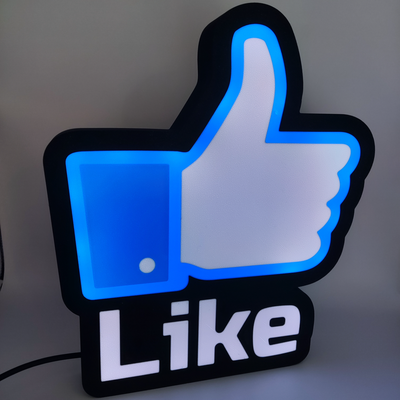 by solid3d art signs & logos logo light box boxes led facebook 3d print model - Mito3D