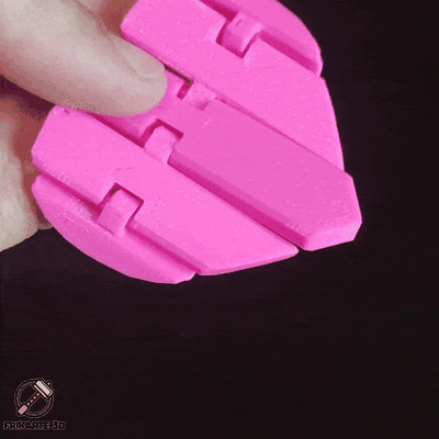 flessibile cuore portachiavi by frikarte3d utensili gadget articolato quickflexi 3d print model - Mito3D