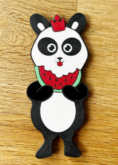 melon panda by xsdiver art 2d keychain key accessory 3d print model - Mito3D