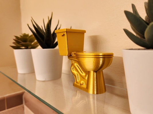 golden toilet by julia ebert household house models furniture decor miniature model bathroom dollhouse nosupport 3d print model - Mito3D