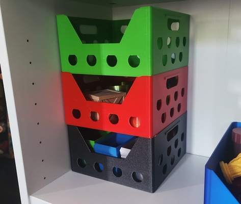 empilhamento organizador caixotes by workshop triplo ferramentas organizadores caixa caixote cubo empilhável armazenamento organização organizar pilha contêiner recipiente compartimento 3d print model - Mito3D