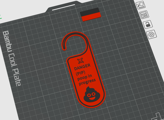 perigo cocô in progresso pip by cgoodvin arte sinais logotipos placa porta botão 3d print model - Mito3D