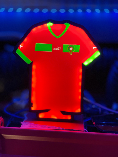 maroc football jersey lumière boîte by yasoos art panneaux logos maghreb puma frmf maroc 3d print model - Mito3D
