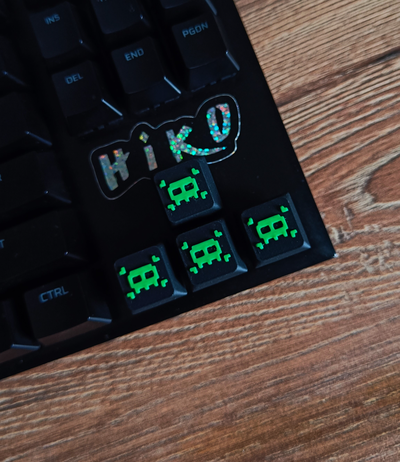 death pixel keycap by hiko 3d miniatures keycaps mechanical keyboard artisan skull pc gamer 3d print model - Mito3D