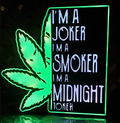 midnight toker lightbox by stickybuns art signs & logos smoker marajuana blunt 420 3d print model - Mito3D