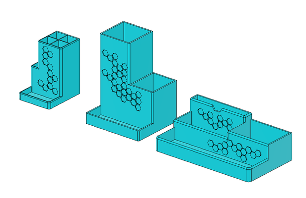 bal peteği sıra organizatörler by joe wilson araçlar organizatör depolama ofis 3d print model - Mito3D