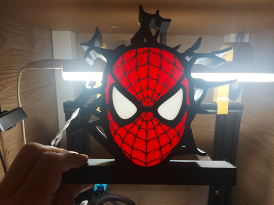 homme araignée by lefty3d art panneaux logos boite lumière film fanart gamins chambre enfants 3d print model - Mito3D