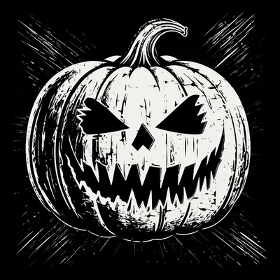 b&w halloween pumpkin - hueforge by archork art signs & logos 2023 2024 ams hueforged jack o lantern black white 3d print model - Mito3D