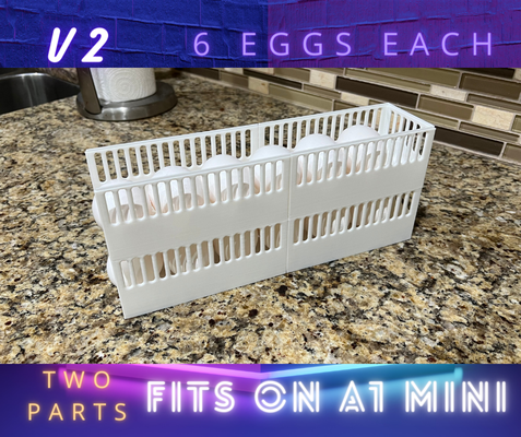 longer stackable egg dispenser by mkcamc household house models kitchen gadget storage solution tray functional functionalprint easy print no supports support free organisation organiser profile minimalist minimalistic simple modular a1 mini combo handy in place 3d print model - Mito3D