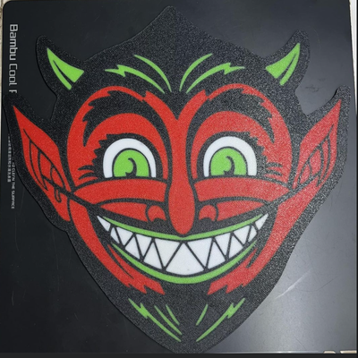 monstre art diable by wagzprintz 2d halloween rétro 2dart 2dwallart sermon 3d print model - Mito3D