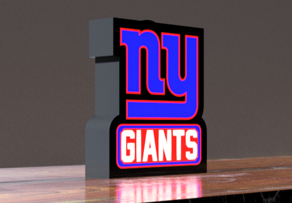 ny giants led lightbox by mfdesigns3d art signs & logos light box 3d print model - Mito3D