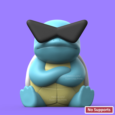 pokemon-squirtle leader no support by snapprint3d supercrazyprints toys & games characters 3d print model - Mito3D