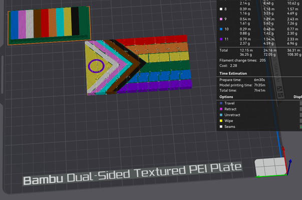 flexi progress pride flag - multicolor remixed by themidnightsmith art models 3d print model - Mito3D