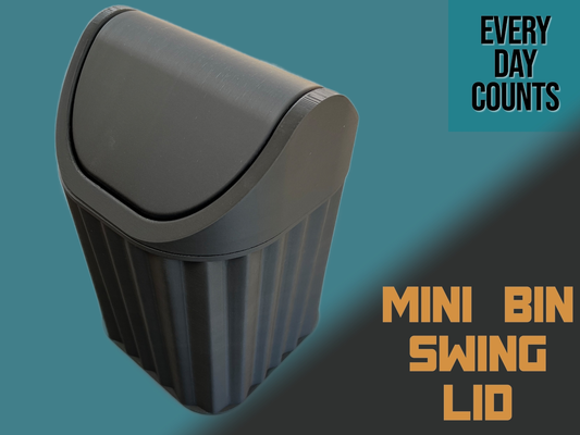 swing lid trash can - fits on a1 mini by day counts household house models bin office recycle 3d print model - Mito3D