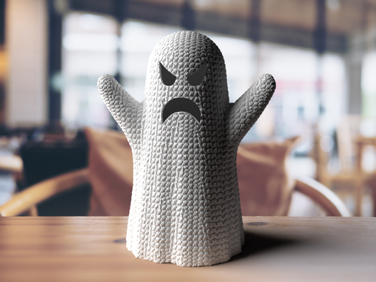 handcrafted crochet ghost by naraaprints household decor knitted 3d print model - Mito3D