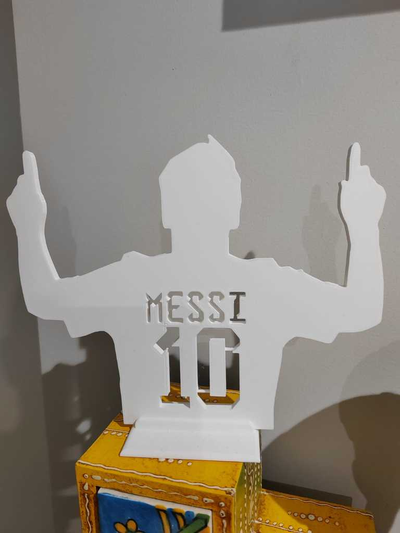 messi 2d by guerreirosoto arte futebol mundo campeonatos 3d print model - Mito3D