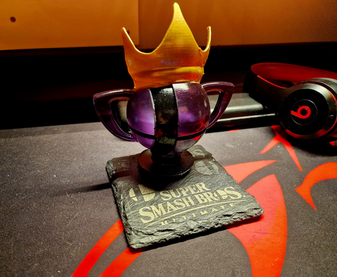 smash tournament trophy light by 3dlab props & cosplays smashbros switch game led box winner 3d print model - Mito3D