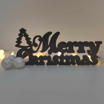 decor merry christmas by satisartes art 2d chrismas tree letters decoration christmasdecoration 3d print model - Mito3D