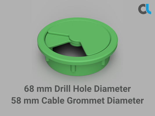 conduito - 68 mm cable grommet by creoletmarcomarkl household office desk wire cablemanagement cableguide cableorganizer 3d print model - Mito3D