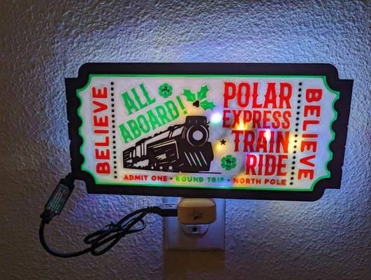 polar express ticket light lamp by xeebo00 art signs & logos christmas wall 3d print model - Mito3D