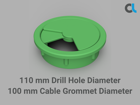 conduito - 110 mm cable grommet by creoletmarcomarkl household office desk wire cablemanagement cableguide cableorganizer 3d print model - Mito3D