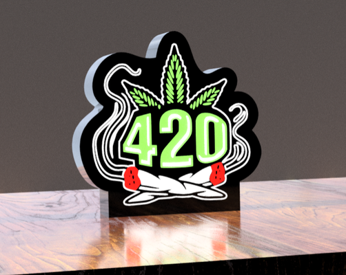 420 guidato lightbox by mfdesigns3d arte segni loghi luce scatola 3d print model - Mito3D