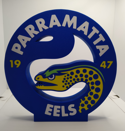 parramatta anguilas by lefty3d arte señales logos caja ligera australia rugby fútbol 3d print model - Mito3D