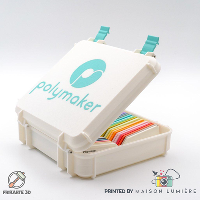 polymaker farbfeld box by frikarte3d werkzeuge veranstalter swatchbox polymakerpolyterra polyterra filamentmusterbox filamentuhr filamentswatchbox 3d print model - Mito3D