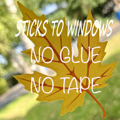 2 layer autumn fall leaves window stickers by nukddd art 2d leaf fallleaves mapleleaf yellow red orange brown decor sticker noglue 3d print model - Mito3D