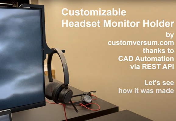 customizable headset monitor holder by bednarczukpiotr tools customversum cad automation solid edge 3d print model - Mito3D