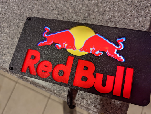 red bull lightbox 3d faceplate by dakjones82 art signs & logos light box led display sign desktop 3d print model - Mito3D