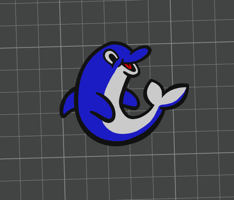 delfino mare by impietro arte 2d creatura cavalla pesce 3d print model - Mito3D
