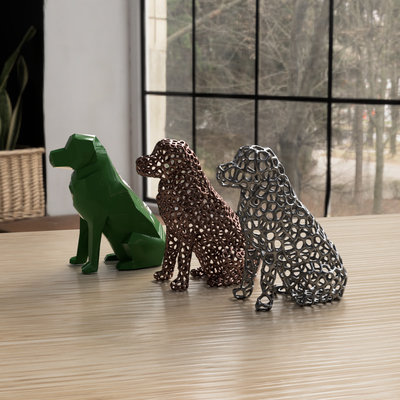voronoi dog statue remixed by xsynaticc art sculptures sculpture support nosupport 3d print model - Mito3D
